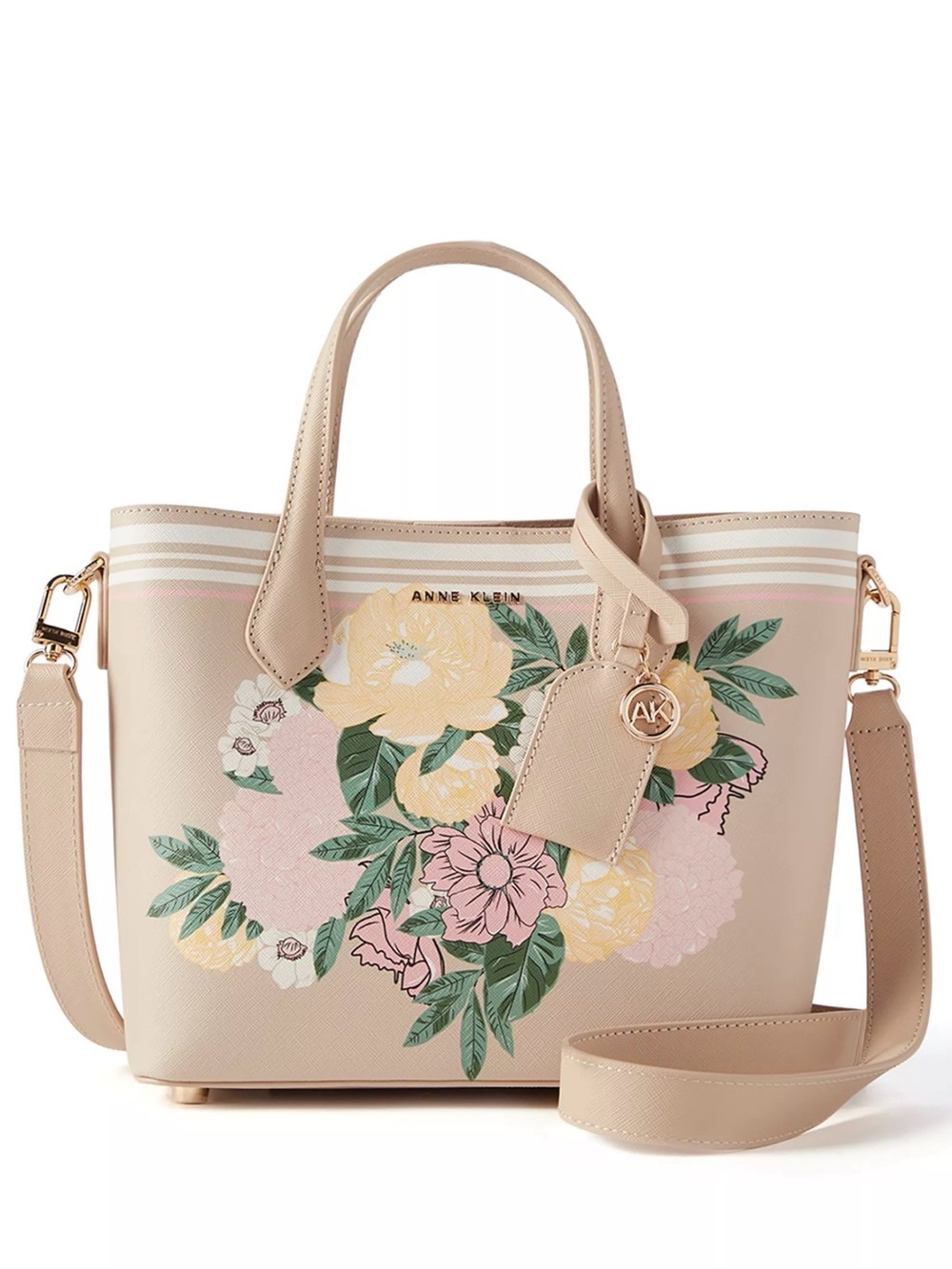 Anne Klein Bonded Mini Tote Bag with Double Satchel Straps